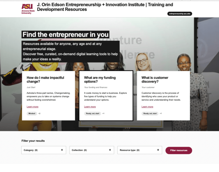 Training and Development Resources Website Header Image