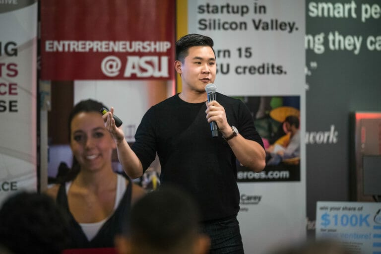 Man holding microphone