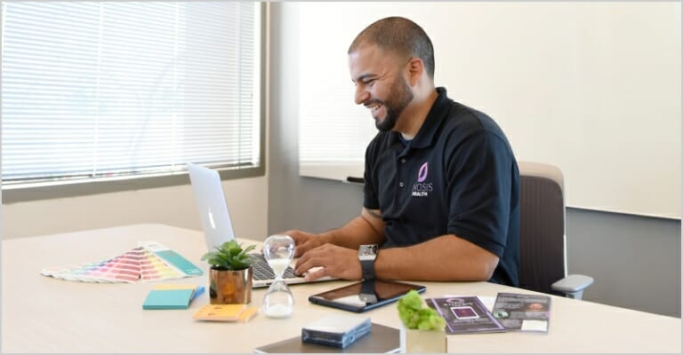 Man doing work at a computer