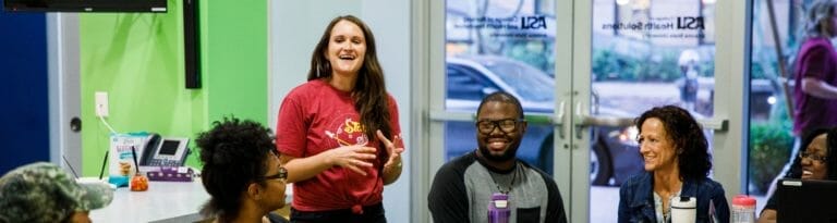 Six entrepreneurs brainstorm health care solutions at ASU’s HEALab in downtown Phoenix.